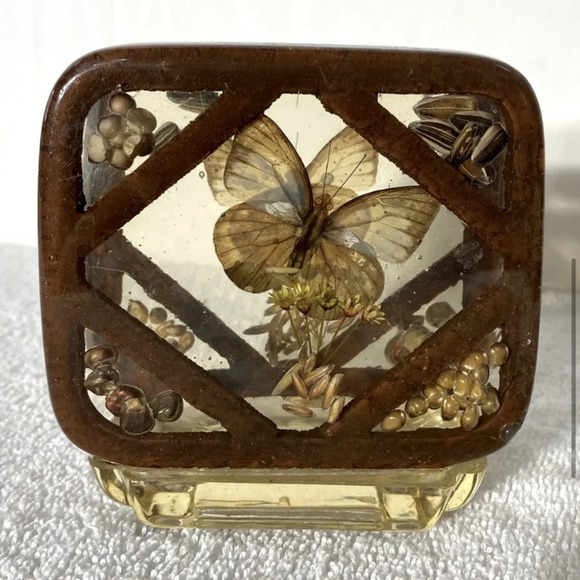 Vintage  Lucite Butterfly Napkin Holder Letter Holder - Picture 6 of 13